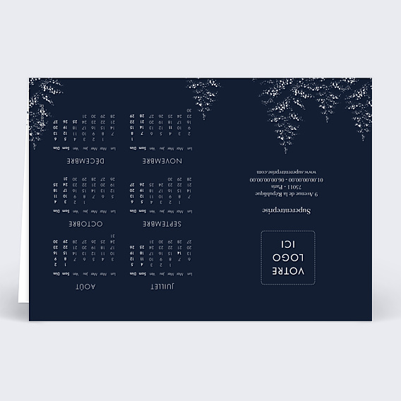 Carte de Voeux Entreprise Calendrier Sous la Neige