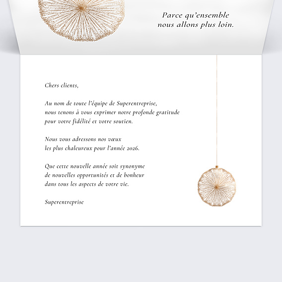Carte de Voeux Entreprise Calendrier boules de noël logo