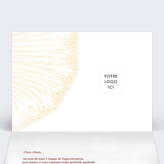 Carte de vœux entreprise Calendrier artifices Intérieur Gauche