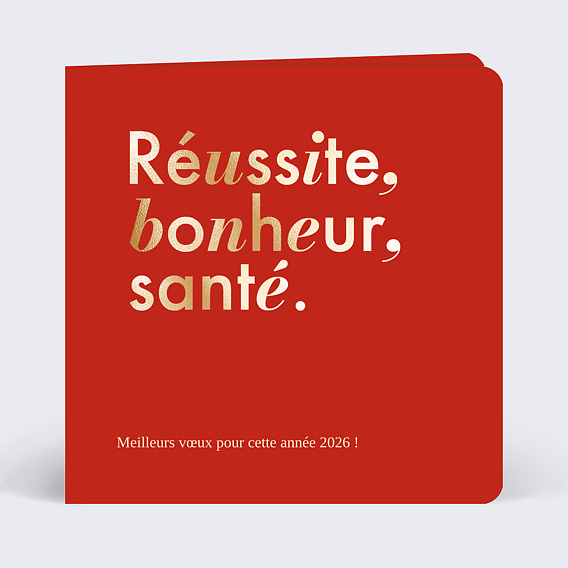 Carte de vœux entreprise Souhaits Recto