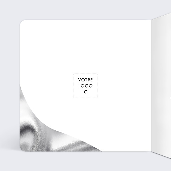 Carte de Voeux Entreprise Bicolore Design Argent
