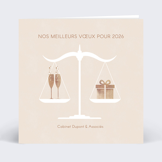 Carte de vœux entreprise Balance chic Recto