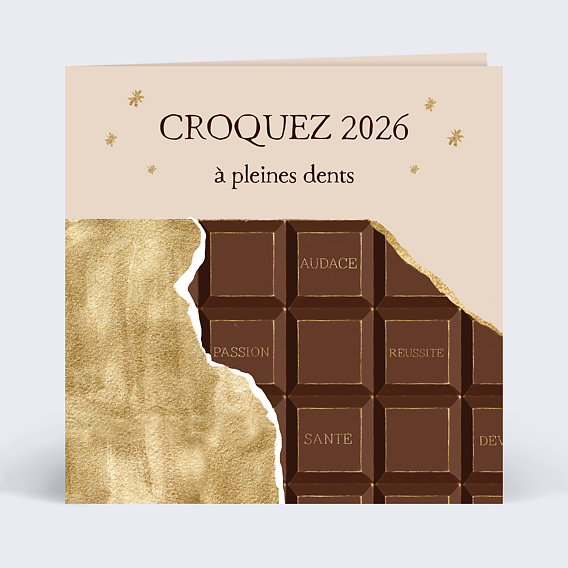 Carte de vœux entreprise Chocolat Succès Recto