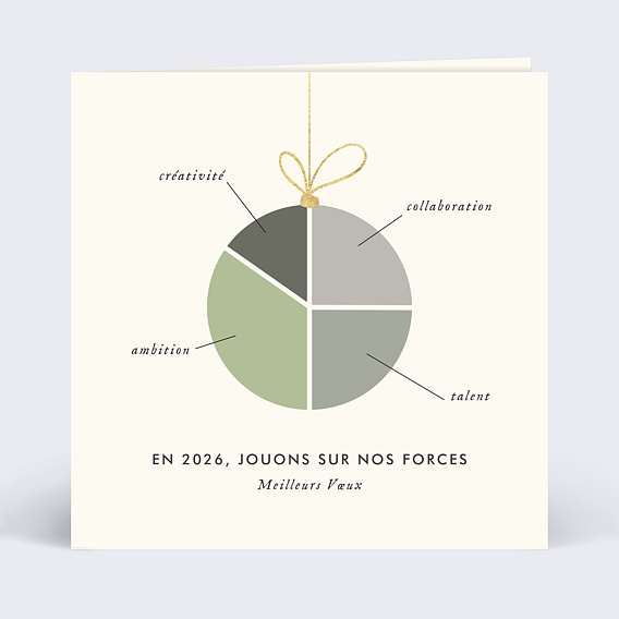 Carte de vœux entreprise Diagramme Festif Recto