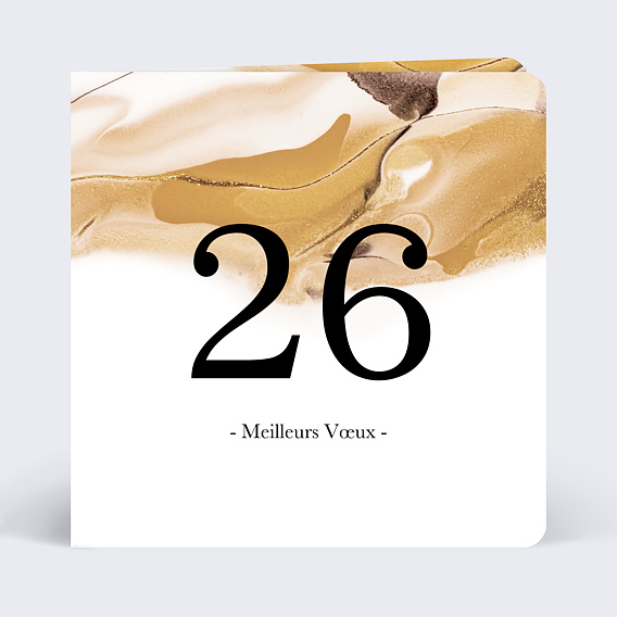 Carte de vœux entreprise Encre Dorée Recto