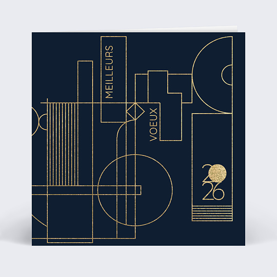 Carte de vœux entreprise Géométrique Recto