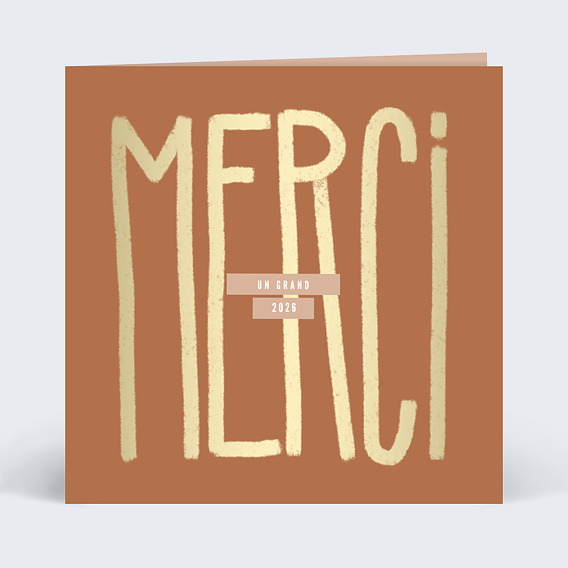 Carte de vœux entreprise Grand Merci Recto