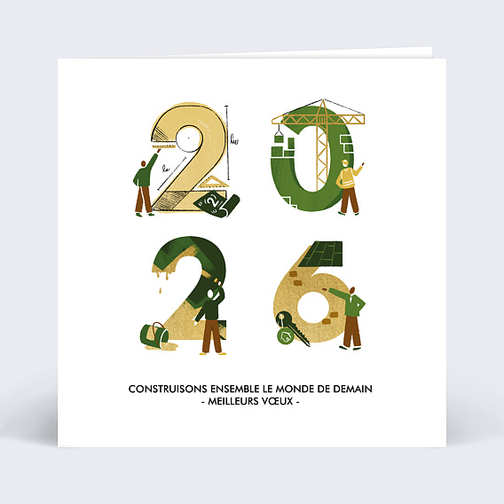Carte de vœux entreprise Métiers Bâtiments Recto