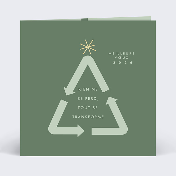 Carte de vœux entreprise Recyclage Recto