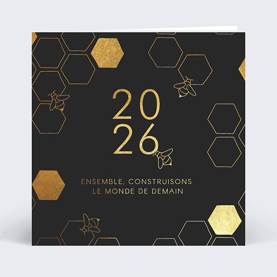 Carte de vœux entreprise Ruche Recto