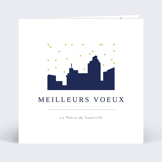 Carte de vœux entreprise Skyline Ville Recto