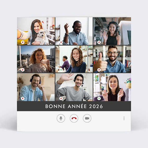 Carte de vœux entreprise Télétravail Recto