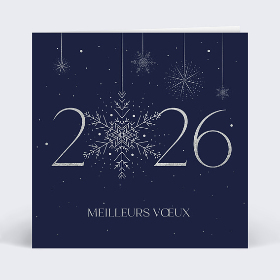 Carte de vœux entreprise Voeux Enneigés Recto