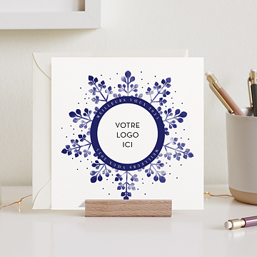 Carte de Voeux Entreprise Flocon aquarelle