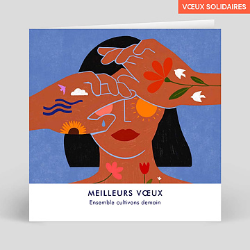Carte de Voeux Entreprise Secours populaire x Lisa Masse - Ensemble Cultivons