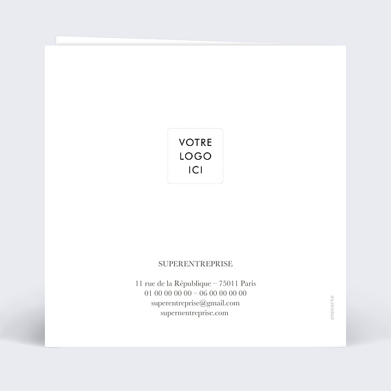 Carte de vœux entreprise Feux d'artifice argent Verso