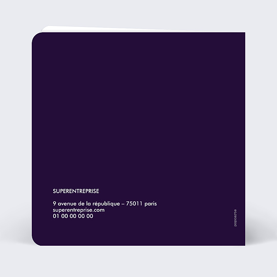 Carte de vœux entreprise Organique Verso