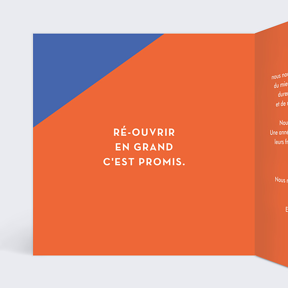 Carte de vœux entreprise Ré-Ouvrir en Grand Intérieur Gauche