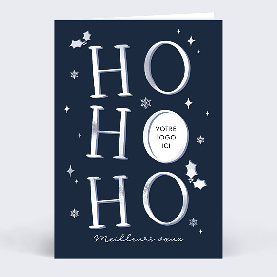 Carte de vœux entreprise Ho ho ho logo
