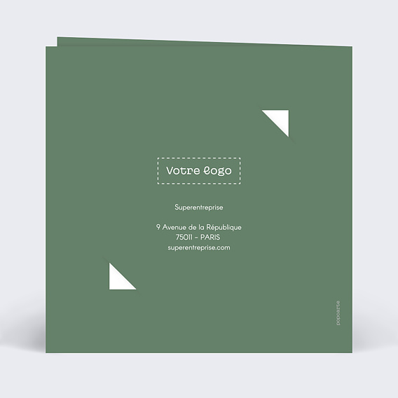 Carte de vœux entreprise Année plus Verte avec graines Verso