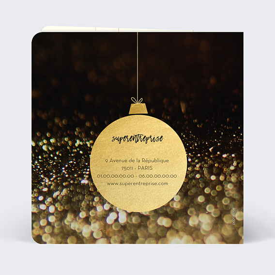 Carte de vœux entreprise Année Scintillante Verso