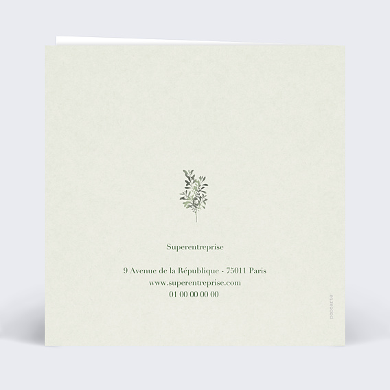 Carte de vœux entreprise Arbre Vert Verso