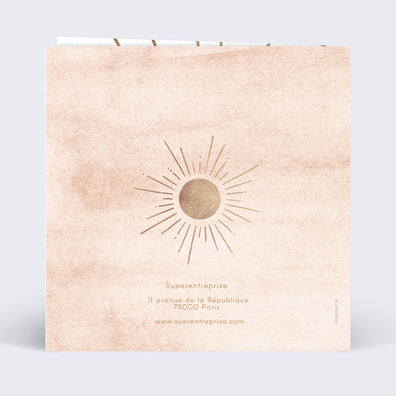 Carte de vœux entreprise Aube Verso
