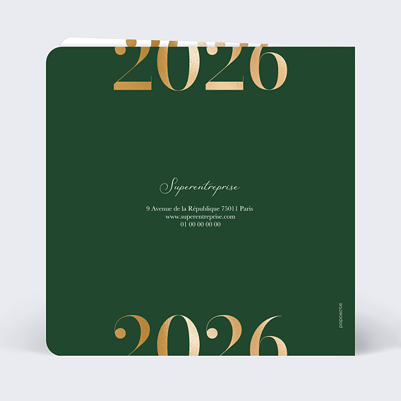 Carte de vœux entreprise Chiffres et Lettres Verso