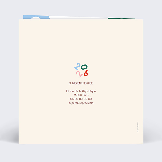 Carte de vœux entreprise Color bloc Verso
