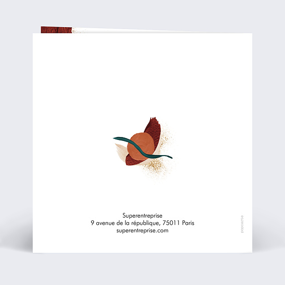 Carte de vœux entreprise Coup de pinceau terracotta Verso