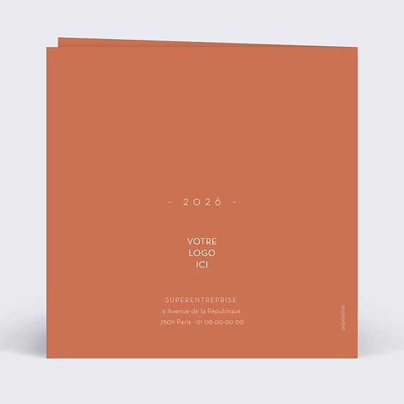 Carte de vœux entreprise Cuivrée Verso