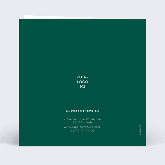 Carte de vœux entreprise Découpe Montage Sapins Verso