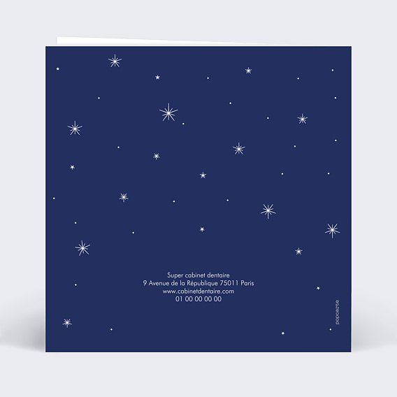 Carte de vœux entreprise Dents au ski Verso