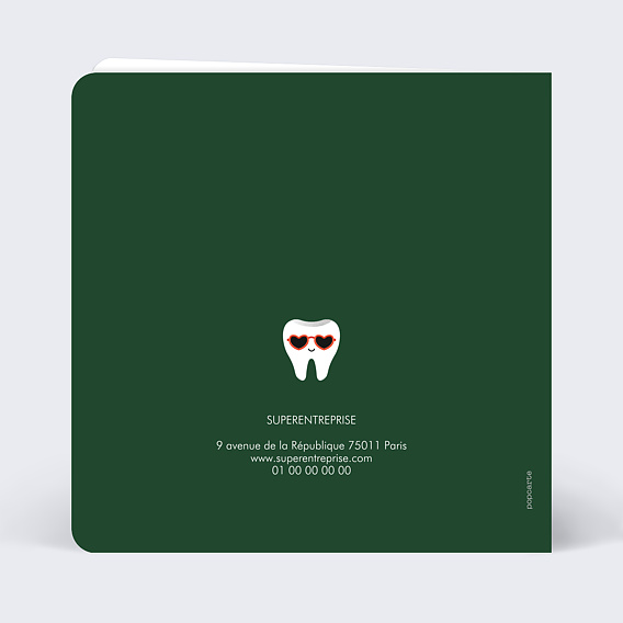 Carte de vœux entreprise Dents en fête Verso