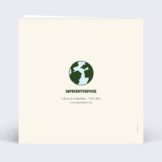 Carte de vœux entreprise Ecologie humaine Verso