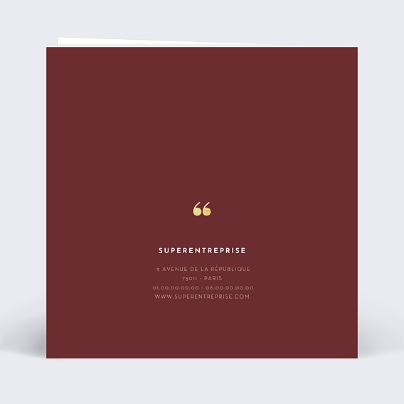 Carte de vœux entreprise Enthousiasme Verso