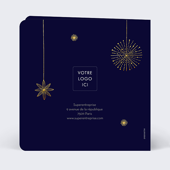 Carte de vœux entreprise Étoiles Suspendues Verso