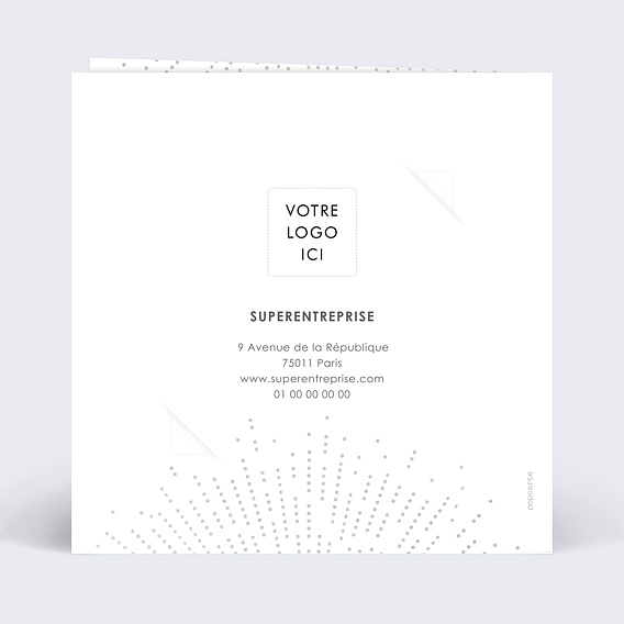Carte de vœux entreprise Explosion logo avec graines Verso