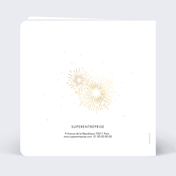 Carte de vœux entreprise Feu d'artifice Logo Verso