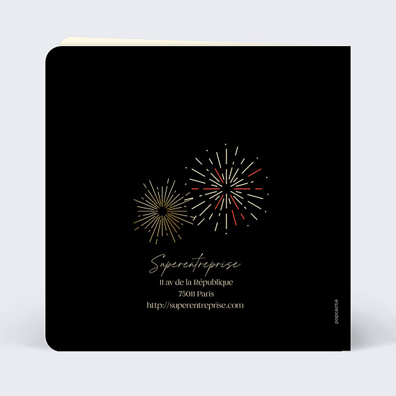 Carte de vœux entreprise Feux d’Artifice Colorés Verso