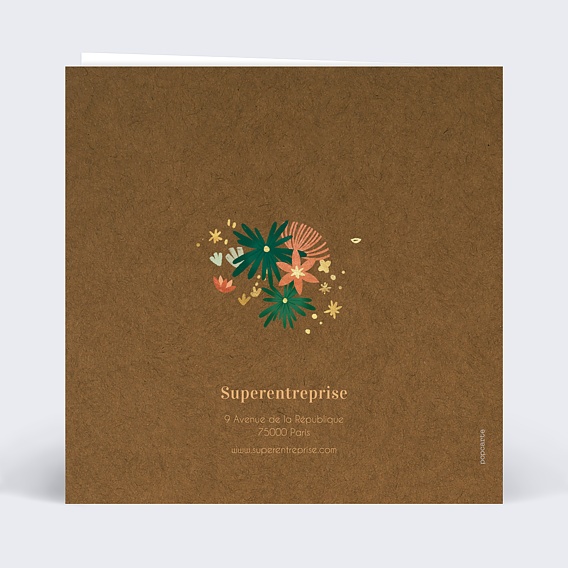 Carte de vœux entreprise Floraison Verso
