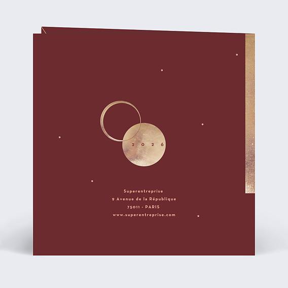 Carte de vœux entreprise Galaxie  Verso