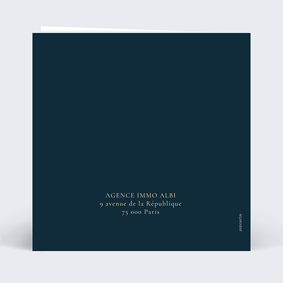 Carte de vœux entreprise Grand chiffre immobilier Verso