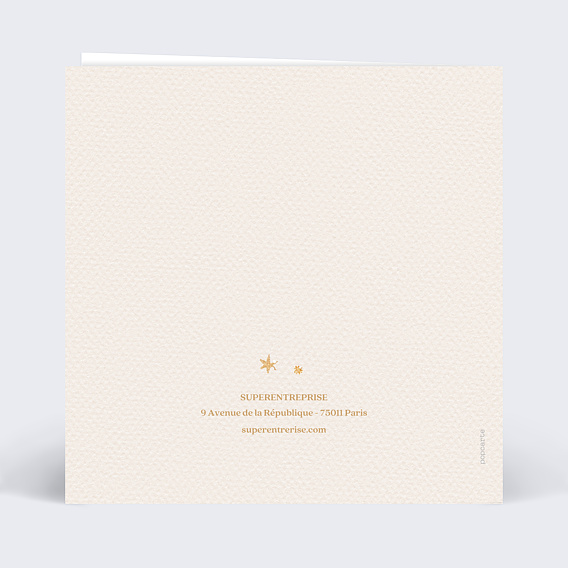 Carte de vœux entreprise Monde suspendu Verso