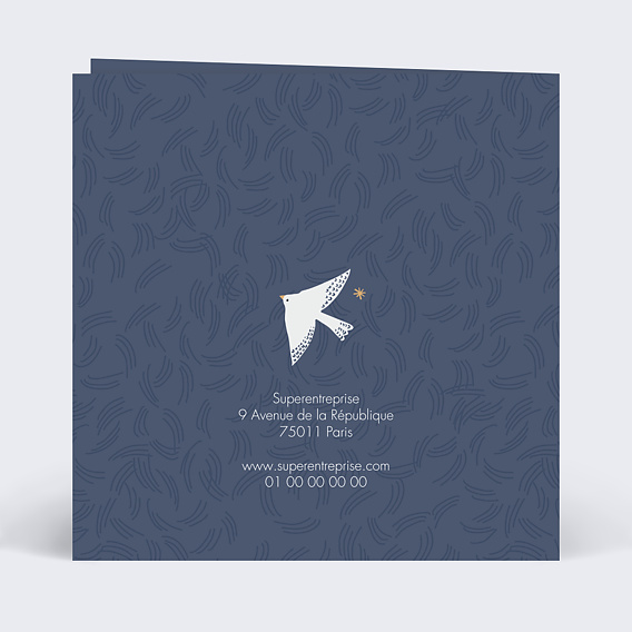 Carte de vœux entreprise Oiseaux Verso