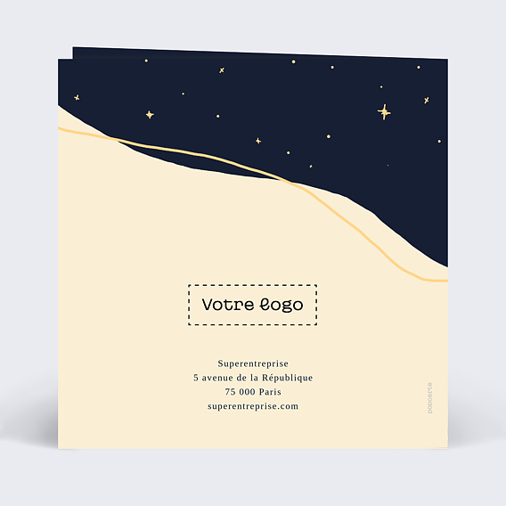 Carte de vœux entreprise Plume Verso