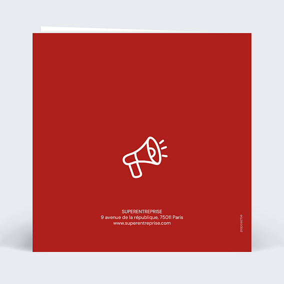 Carte de vœux entreprise Porter votre message Verso