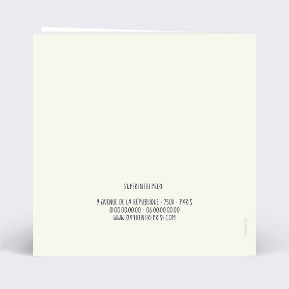 Carte de vœux entreprise Quelle Année ! Verso