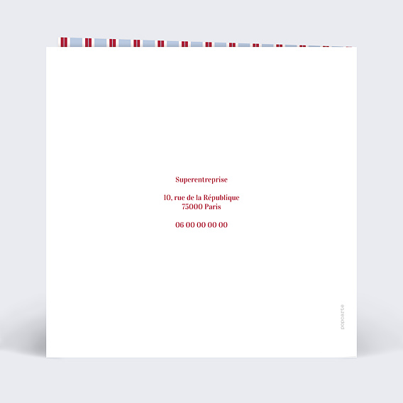 Carte de vœux entreprise Rayures chic Verso