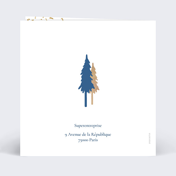 Carte de vœux entreprise Sapin Pointillisme Verso